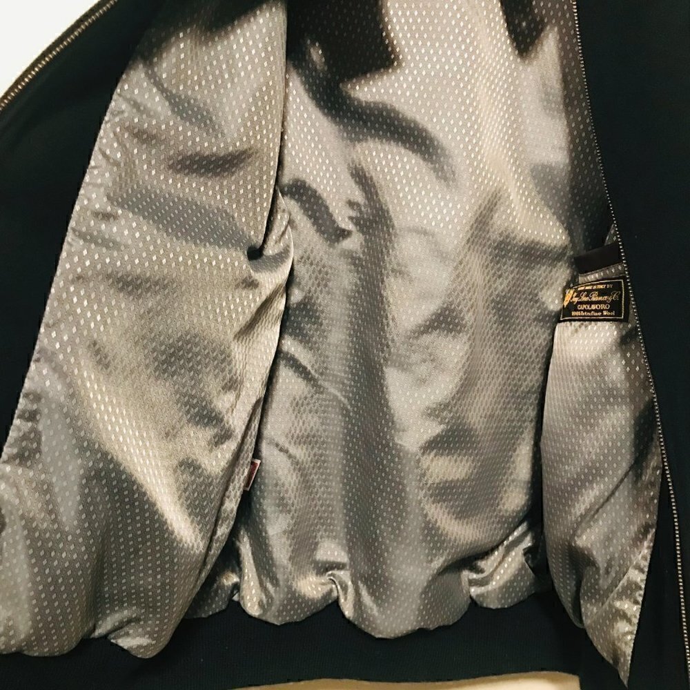 Maus & Hoffman Loro Piana Navy Wool Barracuda Bomber Jacket Size M - Picture 10 of 14